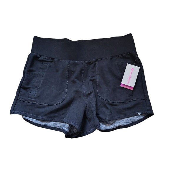 NWT Women's Plus Size XXL Black Stretch Training Shorts Pockets Moisture Wicking - Picture 1 of 7